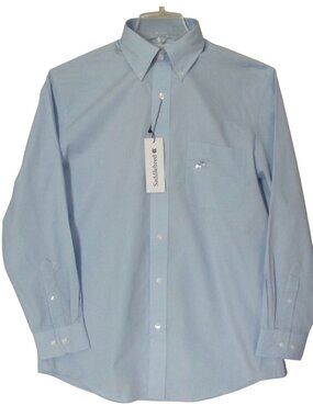 Saddlebred Shirt Mens 16 32/33 Jazz Blue Easy Care Poplin cotton poly button